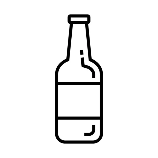 Alkohol Bierflaschen Getränk Ikone Outline Stil — Stockvektor