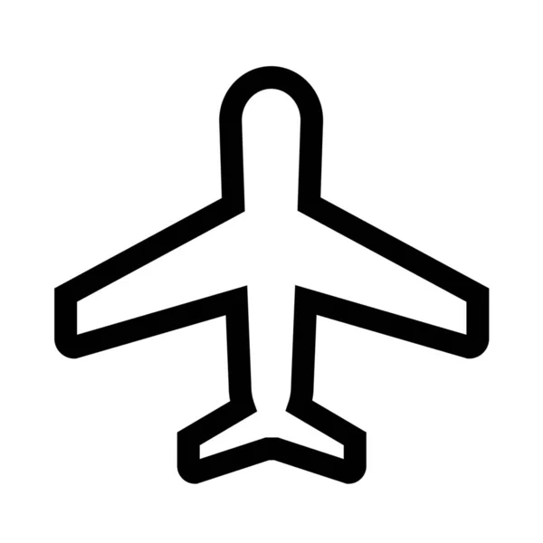Flugzeug Flugzeug Airplane002 Symbol Umrissstil — Stockvektor