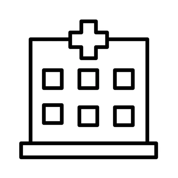 Icona Dell Ospedale Sanitario Della Clinica Stile Outline — Vettoriale Stock
