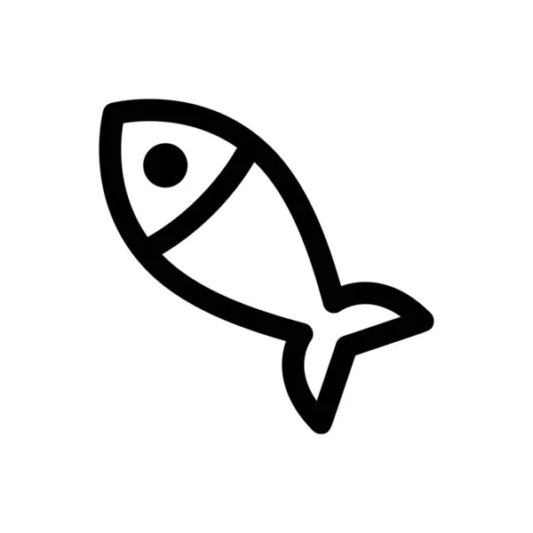 Peixe Cozido Ícone Comida Peixe Estilo Esboço — Vetor de Stock