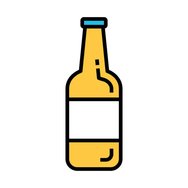 Alcohol Beer Bottle Beverage Icon Filled Outline Style — Stock Vector