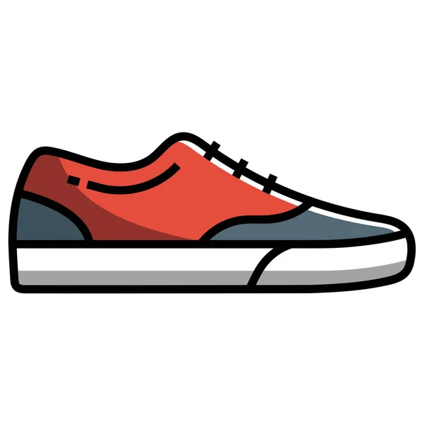 Canvas Shoes Fashion Foot Wears Icon Filled Outline Style — Stock Vector