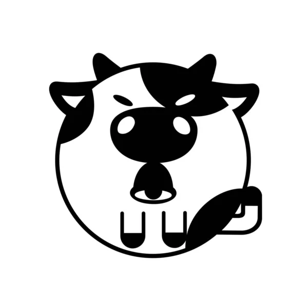 Ζώο Αγελάδα Καθημερινά Εικονίδιο Στερεό Στυλ — Διανυσματικό Αρχείο