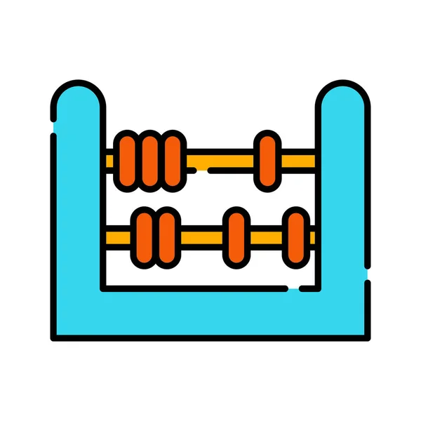 Abacus Εικονίδιο Υπολογιστή Πρακτική Στο Γεμάτο Στυλ Περίγραμμα — Διανυσματικό Αρχείο