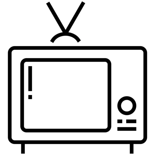 Canal Ícone Entretenimento Elétrico Estilo Esboço —  Vetores de Stock