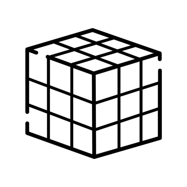 Ícone Forma Cubo Rubik Entretenimento Estilo Outline — Vetor de Stock