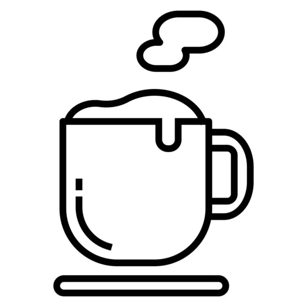 Drank Cafe Koffie Hoek Pictogram Outline Stijl — Stockvector