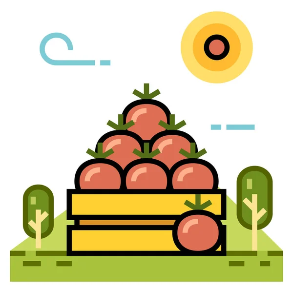Farm Food Fresh Icon Filled Outline Style — Stock Vector