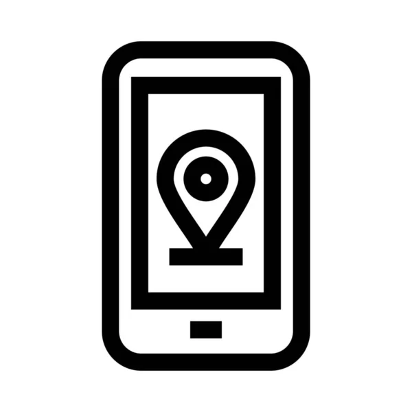 Icône Carte Localisation Gps Dans Style Contour — Image vectorielle