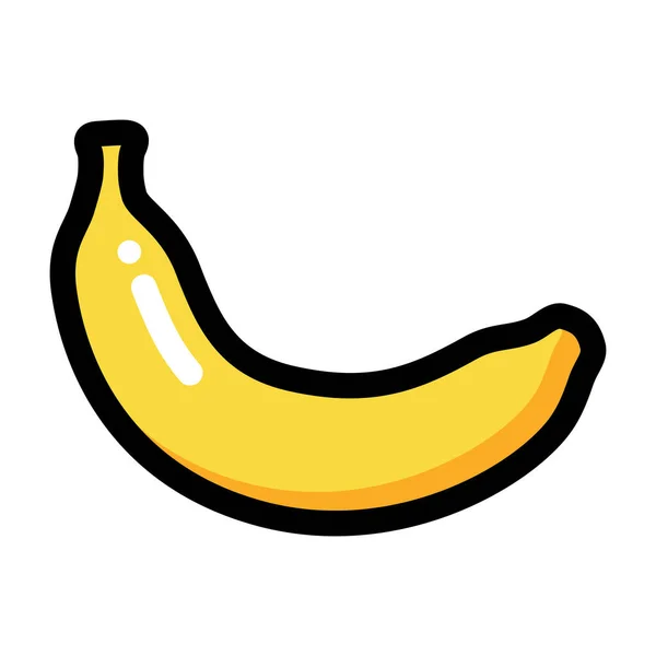 Banaan Banaan Fruit Vers Fruit Icoon Gevulde Omtrek Stijl — Stockvector