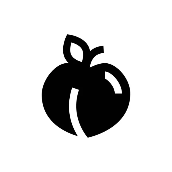 Frisches Obst Bio Symbol Soliden Stil — Stockvektor