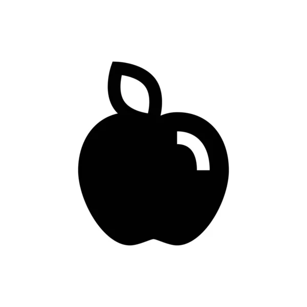 Manzana Comida Fruta Fresca Icono Estilo Sólido — Vector de stock