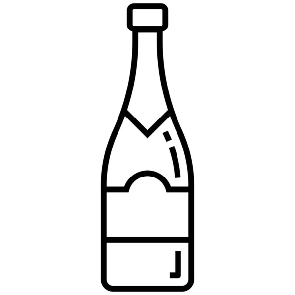 Alcohol Icono Celebración Borgoña Estilo Esquema — Vector de stock