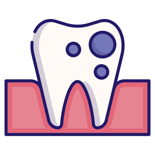 Caries Dental Medical Icon Filled Outline Style — Stock Vector