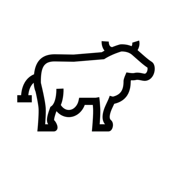 Animal Bovino Vaca Icono Estilo Esquema — Vector de stock