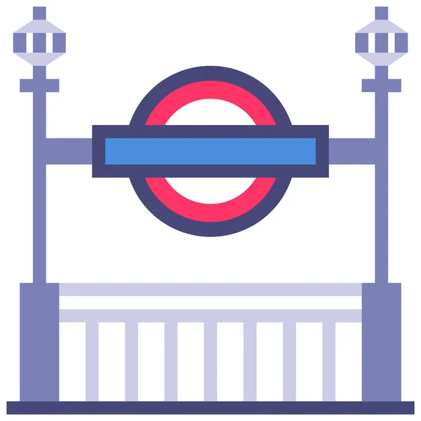 British London Metro Icon Flat Style — Stock Vector