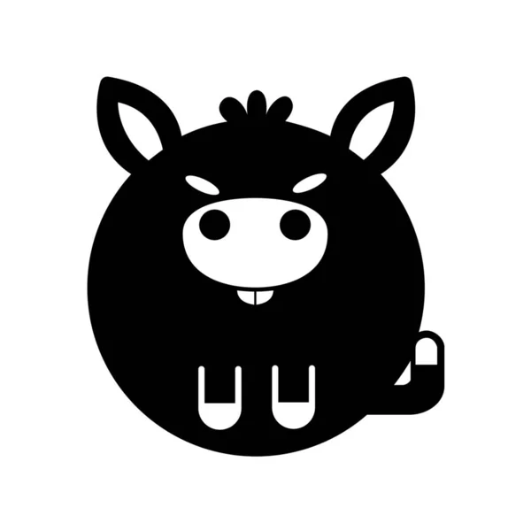 Animal Ass Donkey Icon Solid Style — Wektor stockowy