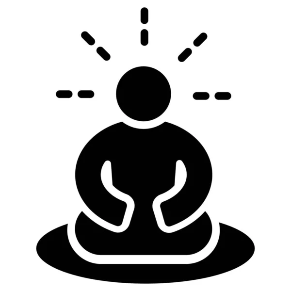 Meditación Tranquila Mindfulness Icono Hospitales Categoría Salud — Vector de stock