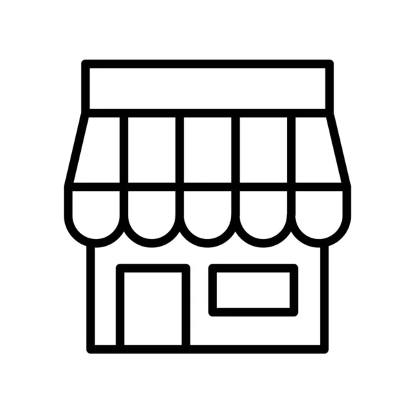 Bâtiment Magasin Icône Marché Dans Style Outline — Image vectorielle