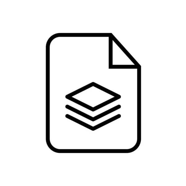 Datei Ebenen Symbol Outline Stil — Stockvektor