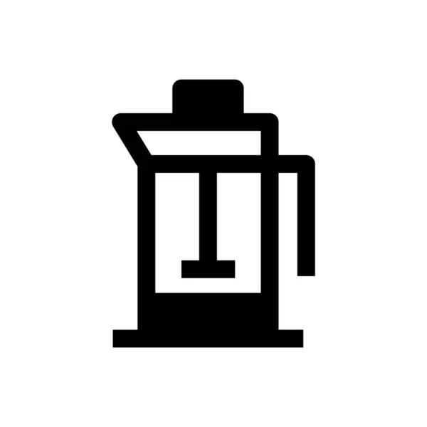 カフェコーヒー瓶のアイコンをソリッドスタイルで — ストックベクタ