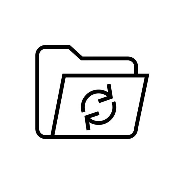 Folderu Odświeżenie Folderu Przeładowanie Ikony Stylu Outline — Wektor stockowy