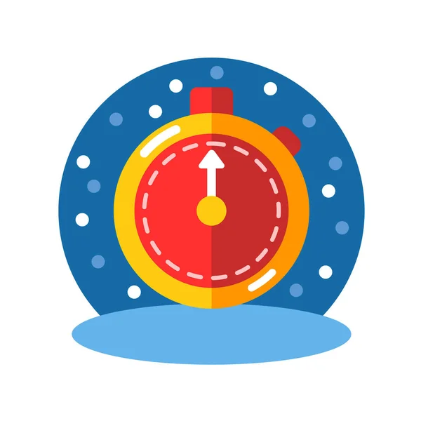 Christmas Clock Countdown Icon Стилі Flat — стоковий вектор