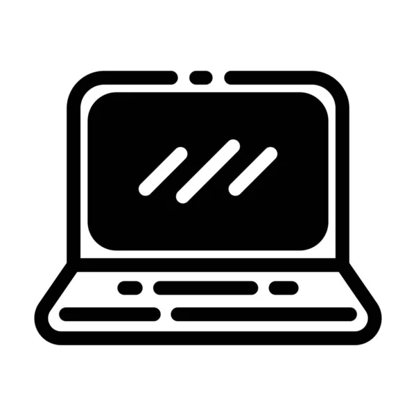 Computer Gadget Laptop Symbol Solid Stil — Stockvektor