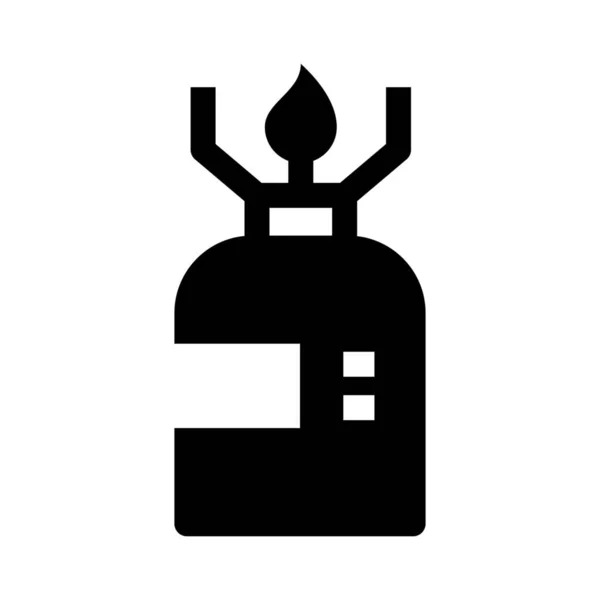 Camping Cooking Gas Icon Solid Style — Stock Vector