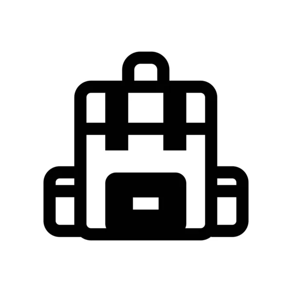 Rugzak Bagage Pictogram Solide Stijl — Stockvector