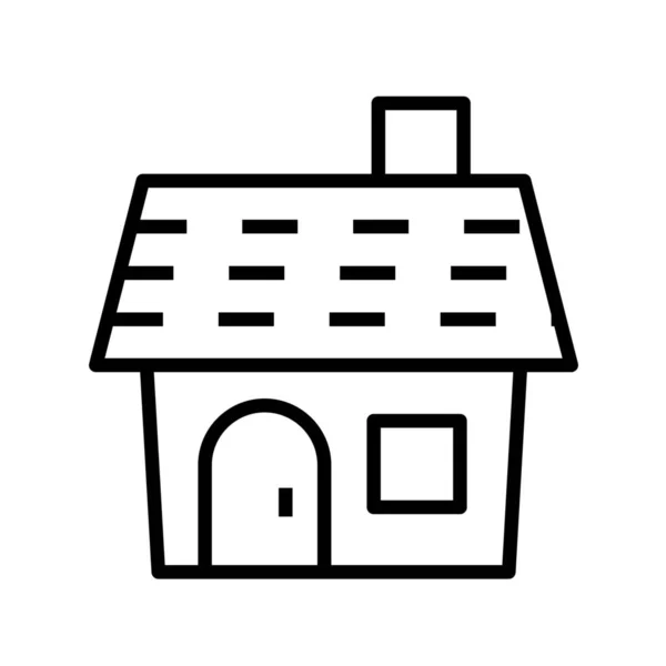 Bâtiment Immobilier Icône Maison Dans Style Contour — Image vectorielle