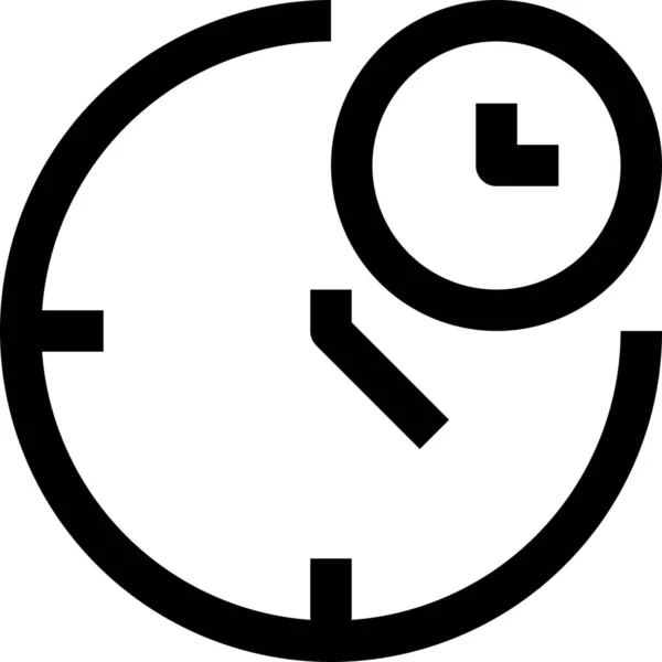 业务日历时钟图标在轮廓风格 — 图库矢量图片