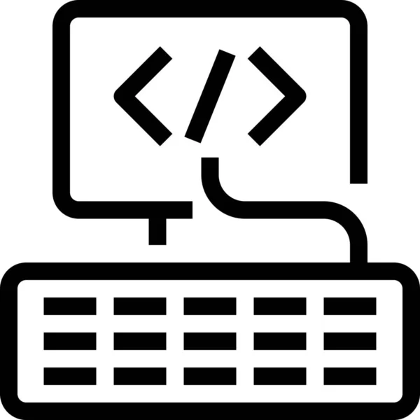 Computer Codice Sviluppa Icona Stile Outline — Vettoriale Stock
