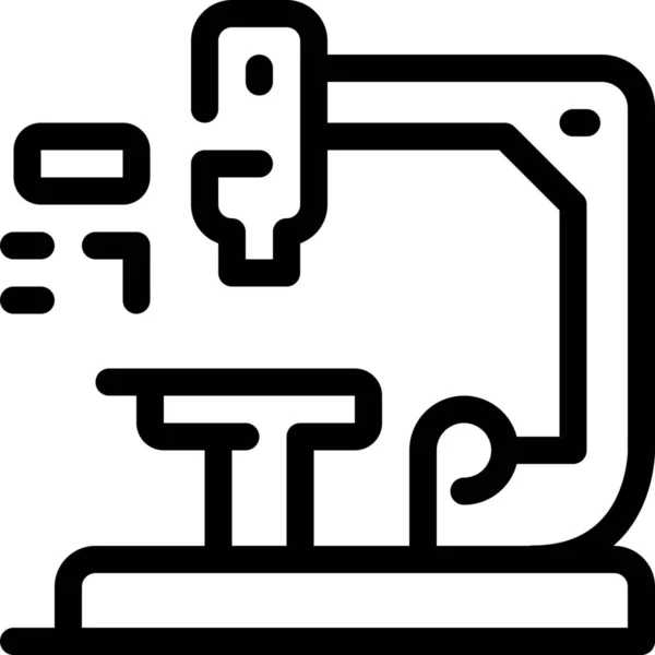 Icona Del Microscopio Laboratorio Didattico Stile Outline — Vettoriale Stock
