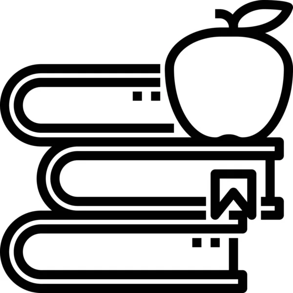 Apfelbuch Bildungsikone Der Kategorie Wissenschaft Forschung — Stockvektor