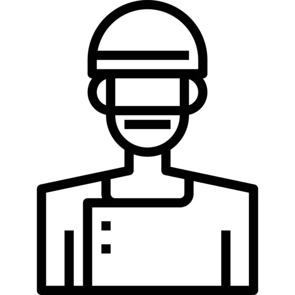 Avatar Hombre Masculino Icono Estilo Esquema — Vector de stock