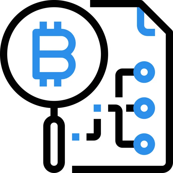 Digitales Symbol Der Bitcoin Währung Umriss Stil — Stockvektor