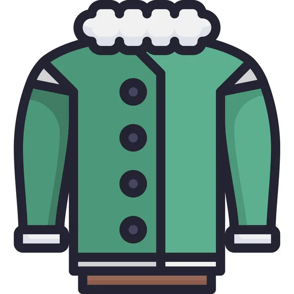 Winter Coat Clothes Icon — Stock Vector