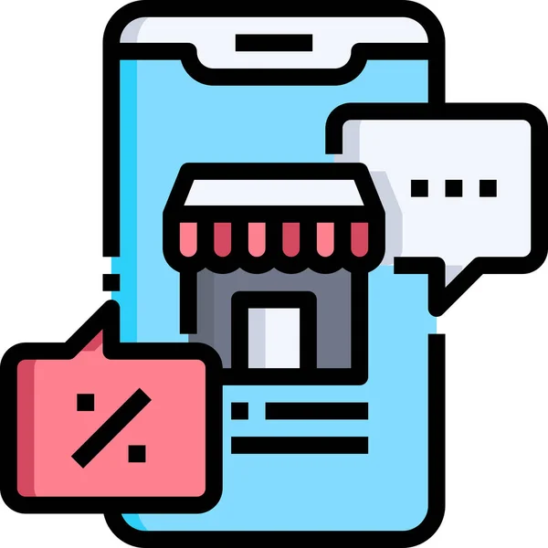 Store Smartphone Shopping Icon — Stock Vector