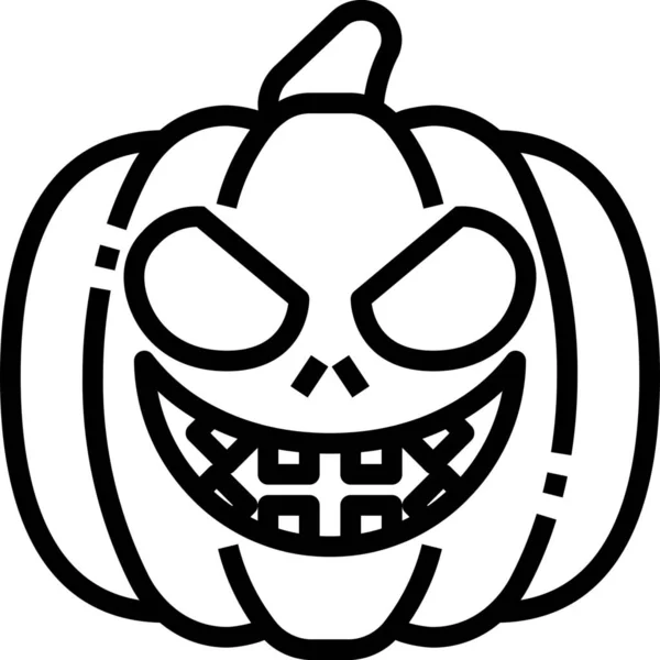 Strach Halloween Horror Ikona Zarysie Stylu — Wektor stockowy
