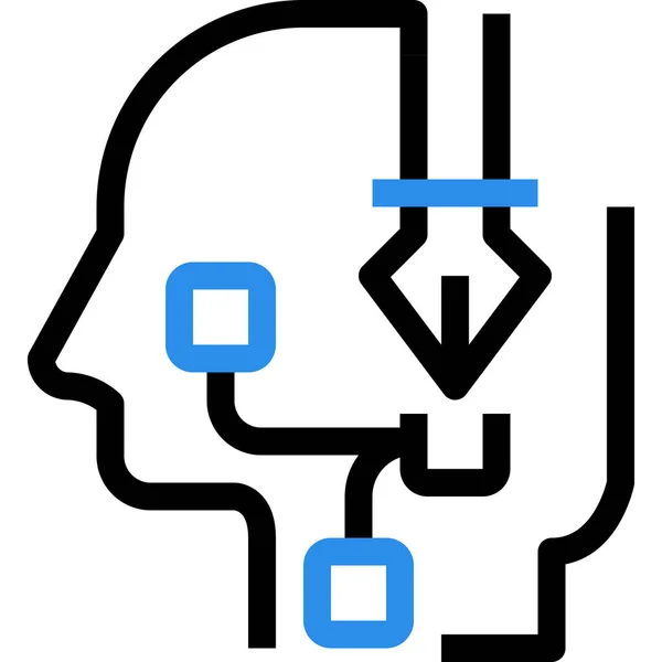 Иконка Креативности Мозга Стиле Outline — стоковый вектор