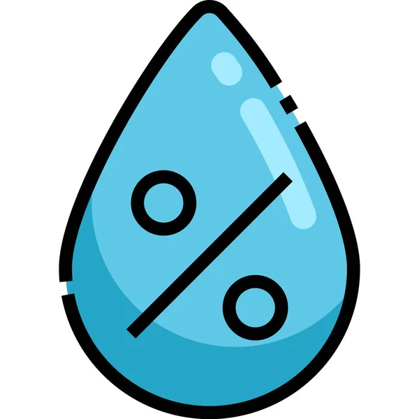 Humedad Agua Lluvia Icono — Vector de stock