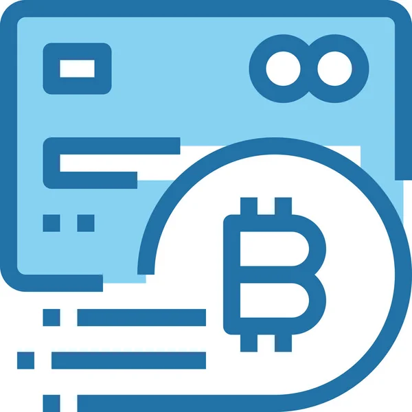 Ikona Karty Kredytowej Banku Bitcoin Stylu Wypełniony Zarys — Wektor stockowy