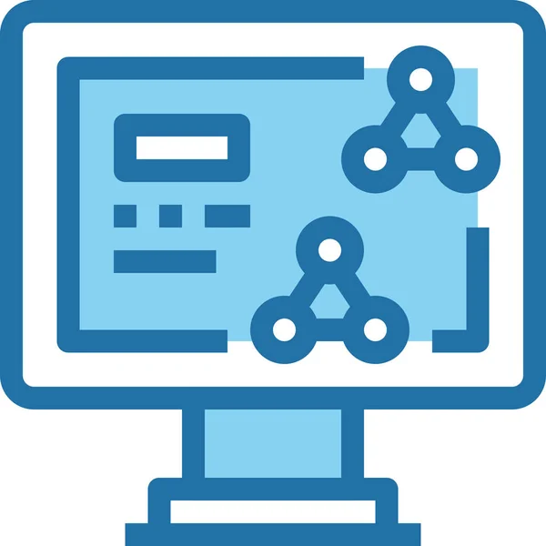 Biologie Informatik Ikone Stil Ausgefüllter Umrisse — Stockvektor