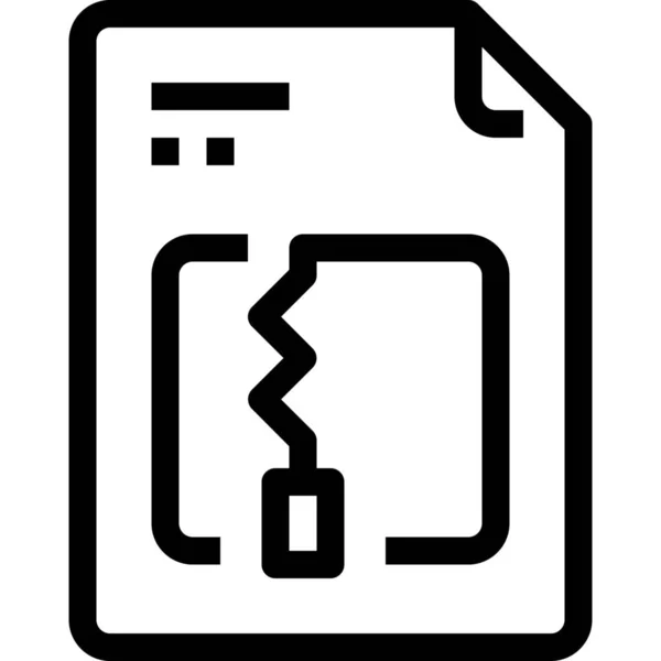 Icono Del Documento Datos Comerciales Estilo Esquema — Vector de stock