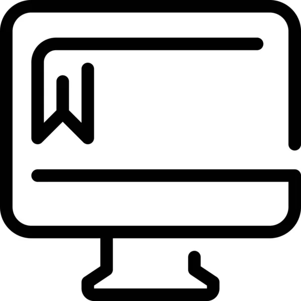 Ícone Educação Computador Marcador Estilo Esboço —  Vetores de Stock