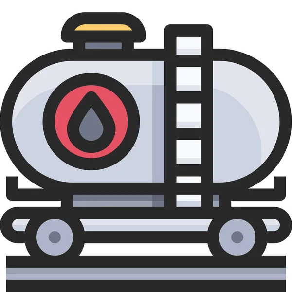 Icono Industria Petrolera Estilo Contorno Lleno — Vector de stock