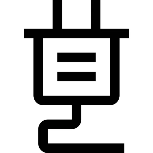 Icono Del Equipo Energía Del Dispositivo Estilo Esquema — Vector de stock