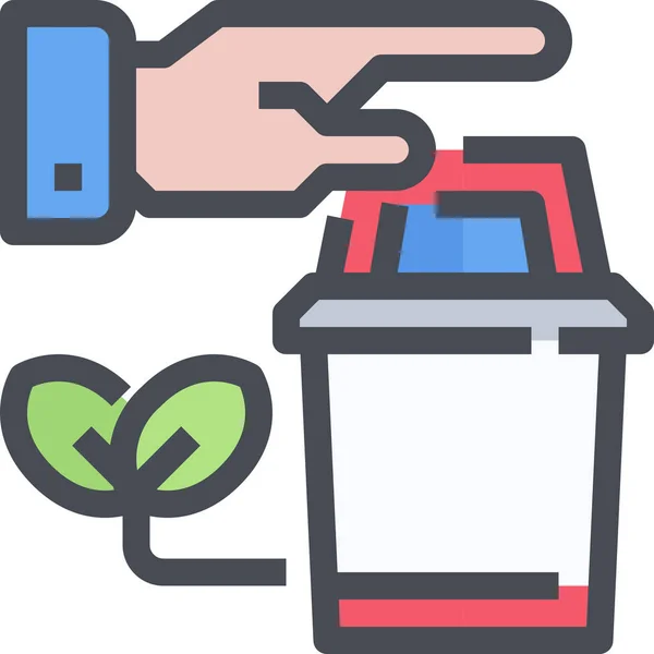 Bin Eliminar Icono Basura Estilo Contorno Lleno — Vector de stock