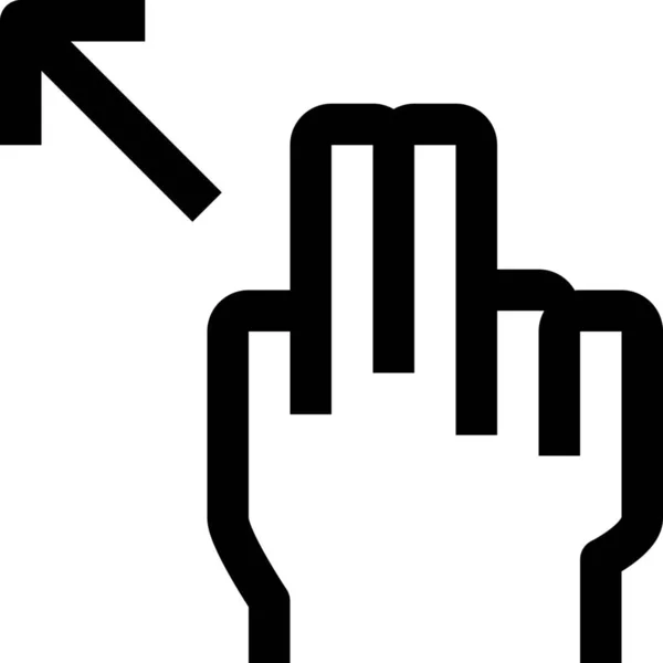 App Pfeilfinger Symbol Outline Stil — Stockvektor